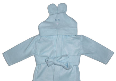 Bambini Fleece Robe With Hoodie Blue